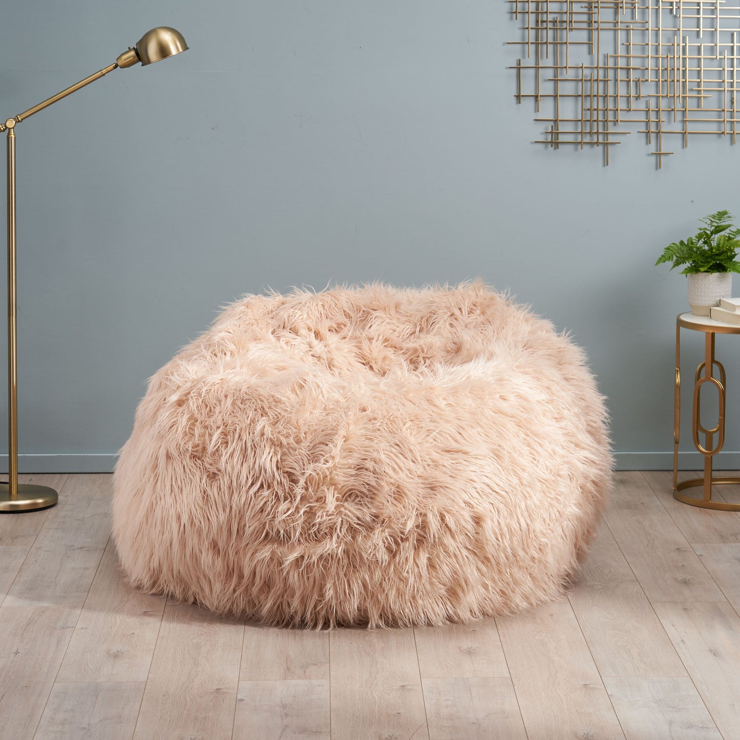 5 Ft  Long Faux Fur Beanbag