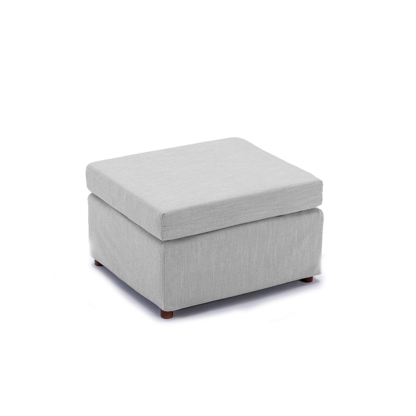 Single Seat Module Sofa Sectional Couch With 1 Ottoman,Cushion Covers Removable and Washable,Light Grey