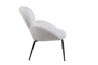 Modern Sherpa Chairs Accent Armchairs for Living Dining Room, Upholstered  Chairs with Black Metal Legs, Comfy and Soft Chairs for Bedroom, Cute Vanity Chairs