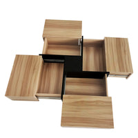 ON-TREND Unique Design Coffee Table with 4 Hidden Storage Compartments, Square Cocktail Table with Extendable Sliding Tabletop, UV High-gloss Design Center Table for Living Room, 31.5"x 31.5"