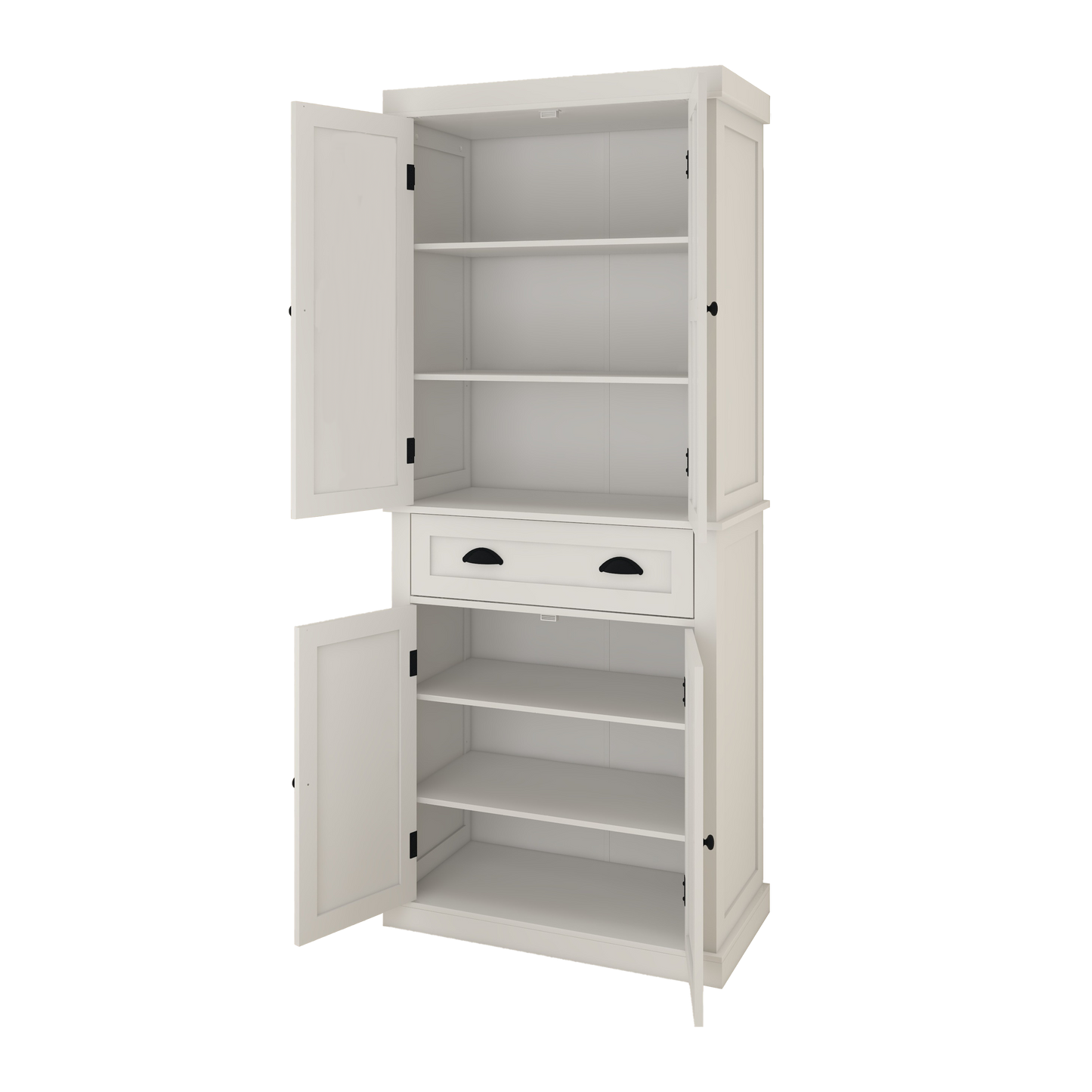 Four-door, one-drawer cabinet, Field grid model-White