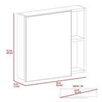 Wareham 2-Shelf Medicine Cabinet with Mirror Light Grey