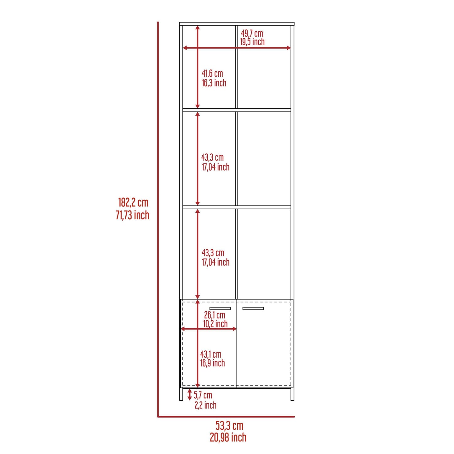 Dale 2 Piece Office Set, Patagonia Bookcase + Xalo Computer Hutch Desk, Black