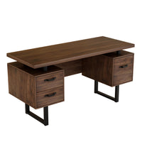 Home Office Computer Desk with Drawers/Hanging Letter-size Files, 59 inch Writing Study Table with Drawers