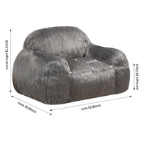 Bean bag chair lazy long hair sofa bean bag chair adult, teen high density foam filled modern focus chair comfortable living room, bedroom chair