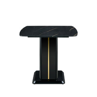 A modern, minimalist, and luxurious table. A black imitation marble tabletop with MDF U-shaped legs. Dining table, computer table. For restaurants and living rooms 63" * 35.4"* 30" F-U