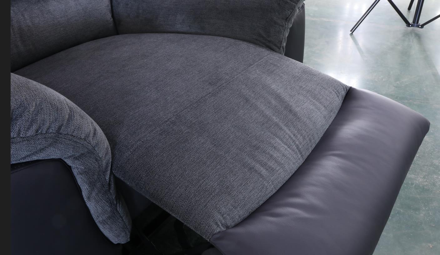 Chris 3 Seater Fixed Sofa Black/Grey