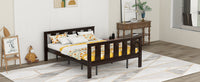 Wood Platform Bed Queen Size Bed Frame with Headboard and Footboard, Espresso