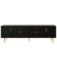 U-Can Modern TV Stand with 5 Champagne Legs - Durable, Stylish and Spacious, TVs Up to 75''