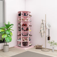 360 pink rotating shoe cabinet with 7 layers can accommodate up to 35 Paris shoes