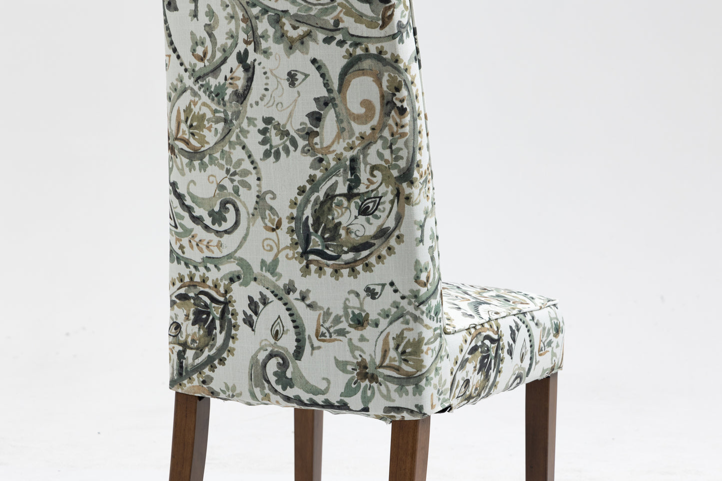 Cover Removable Interchangeable and Washable Taupe Cashew Fabric Upholstered Parsons Chair with Solid Wood Legs 2 PCS