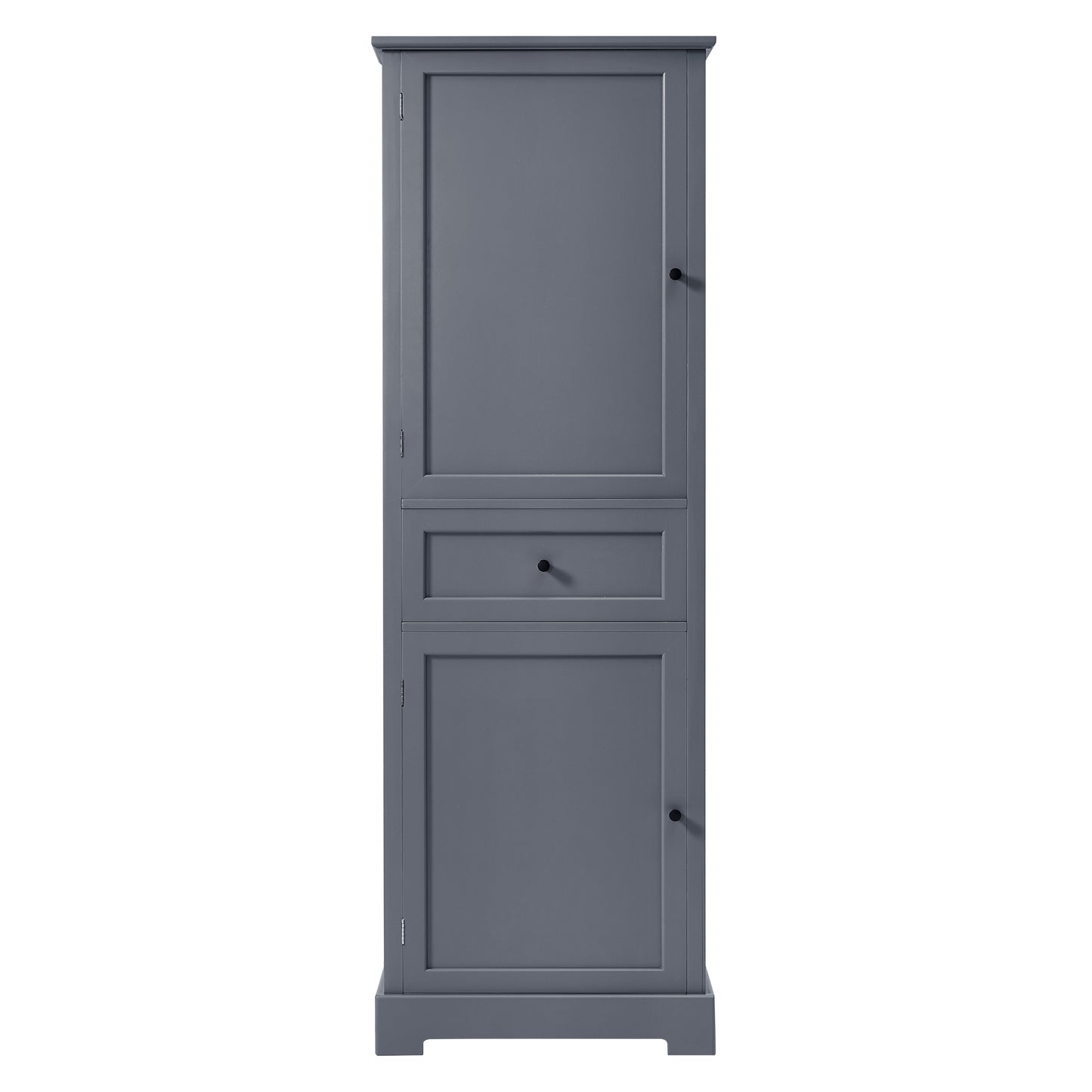 Bathroom Storage Cabinet, Tall Storage Cabinet with Two Doors and Drawer, Adjustable Shelf, Grey