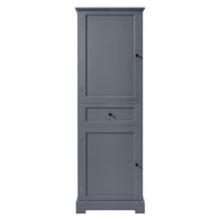 Bathroom Storage Cabinet, Tall Storage Cabinet with Two Doors and Drawer, Adjustable Shelf, Grey