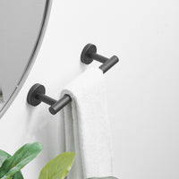 Single Post Wall Mounted Towel Bar Toilet Paper Holder in Matte Black