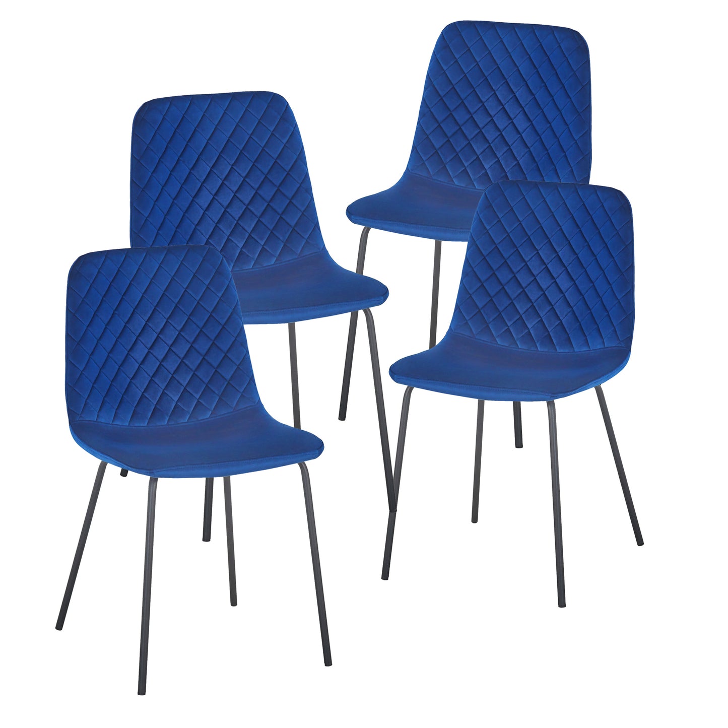 Dining Chair set of 4 PCS（BLUE），Modern style，New technology，Suitable for restaurants, cafes, taverns, offices, living rooms, reception rooms.Simple structure, easy installation.