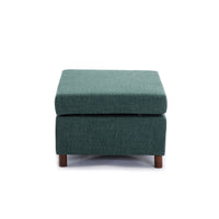 Single Seat Module Sofa Sectional Couch With Armrest With 1 Ottoman,Cushion Covers Non-removable and Non-Washable,Green