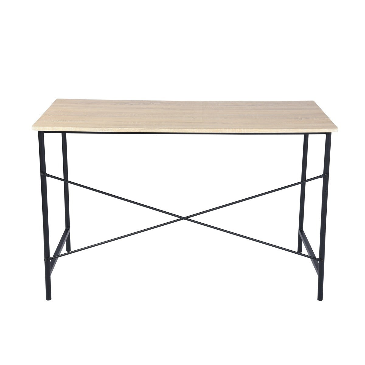 47.2"W x 23.6"D x 29.6"H Metal Frame Home Office Writing Desk - Oak & Black