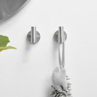 Round Bathroom Robe Hook and Towel Hook in Brushed Nickel (2-Pack)