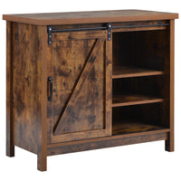 Locker&TV Stand，Barn door modern &farmhousewood entertainment center，  Console for Media,removable door panel & living room with for tvs up to 32'',BARNWOOD/BLACK