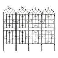 2 Pack Metal Garden Trellis 71" x 19.7" Rustproof Trellis for Climbing Plants Outdoor Flower Support Black