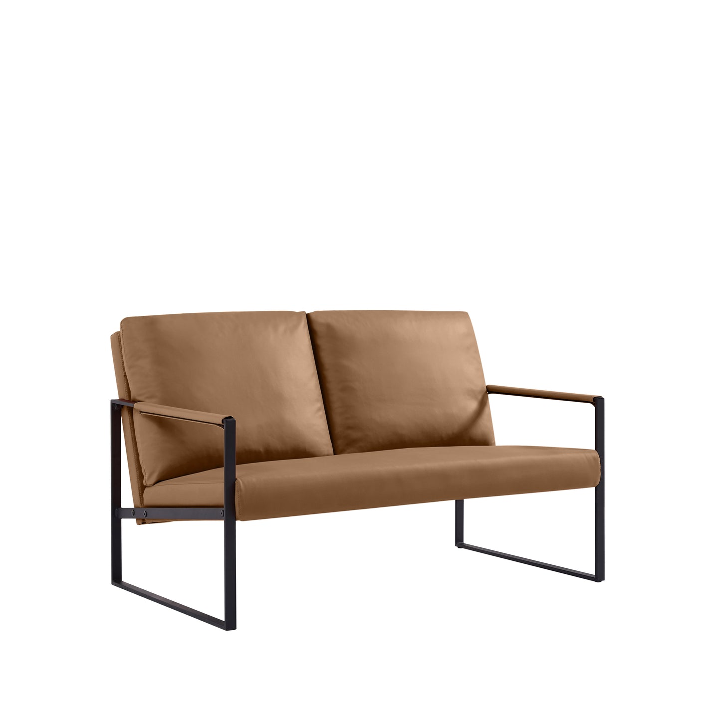 Lounge, living room, office or the reception area Leathaire accent arm chair with Extra thick padded backrest and seat cushion sofa chairs,Non-slip adsorption feet,sturdy metal frame,light tan