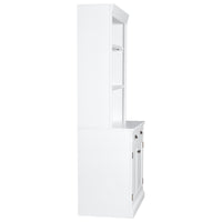 83.4"Tall Bookshelf with LED Lighting, Modern Bookcase with 2 Doors and 1 Drawer,Storage Bookcase with Open Shelves for Living Room,Bedroom,Home Office,White