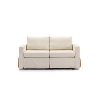 2 Seat Module Sectional Sofa Couch With 1 Ottoman,Seat Cushion and Back Cushion Removable and Washable,Cream