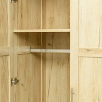 High wardrobe and kitchen cabinet with 2 doors, 2 drawers and 5 storage spaces,Oak