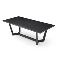 Rectangular MDF Dining Table Mid Century Modern  for Dining Room Balcony Cafe Bar Conference Matt black