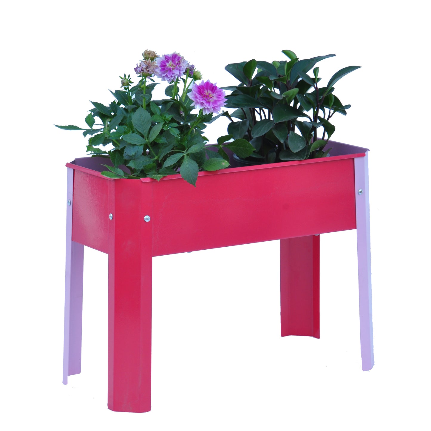 Mini Elevated garden bed, metal elevated outdoor flowerpot box, suitable for backyard and terrace, large flowerpot, suitable for vegetable and flower