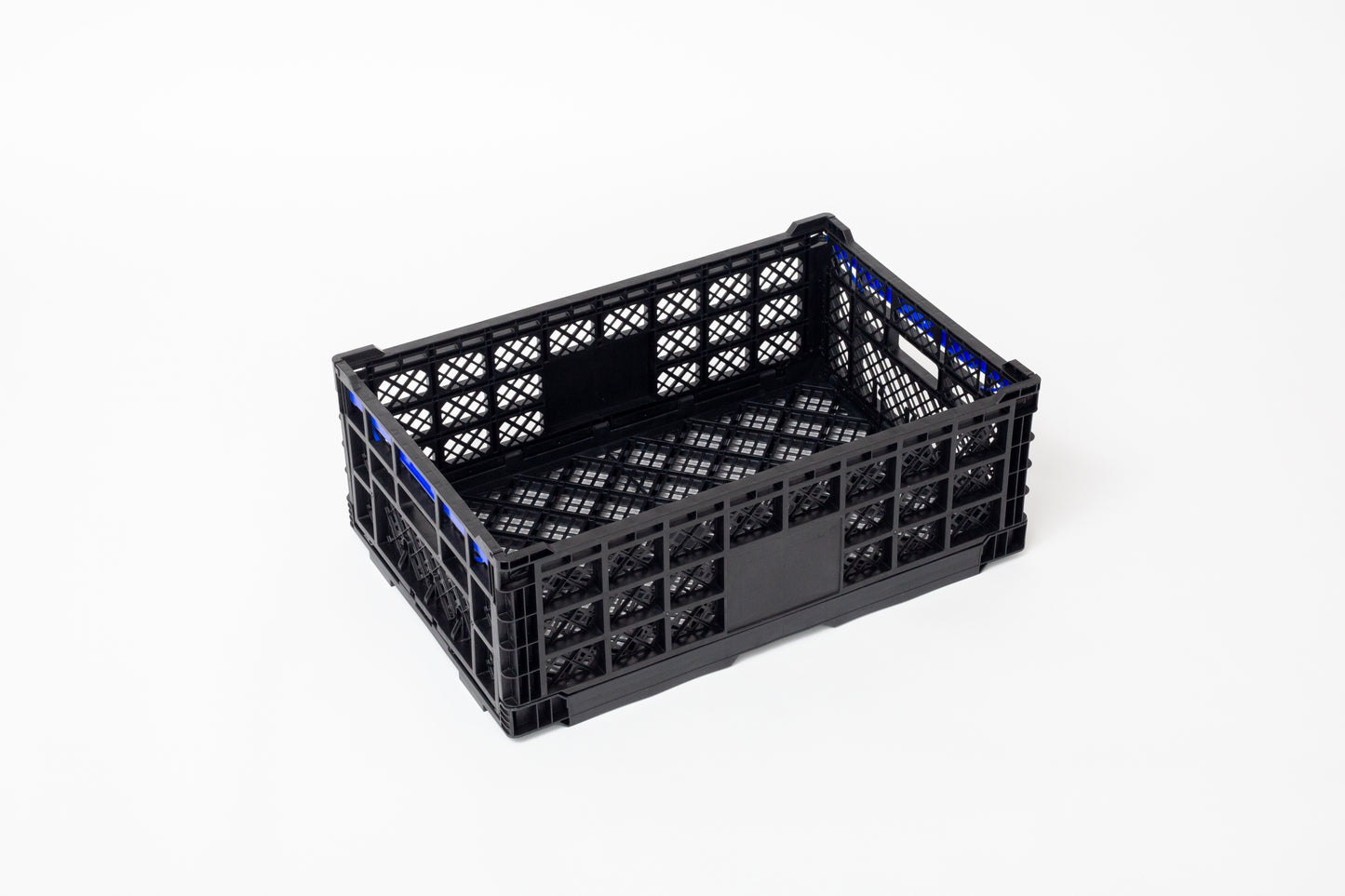 47L Collapsible Plastic Crates, Folding Storage Crates with Handles, 3 Packs