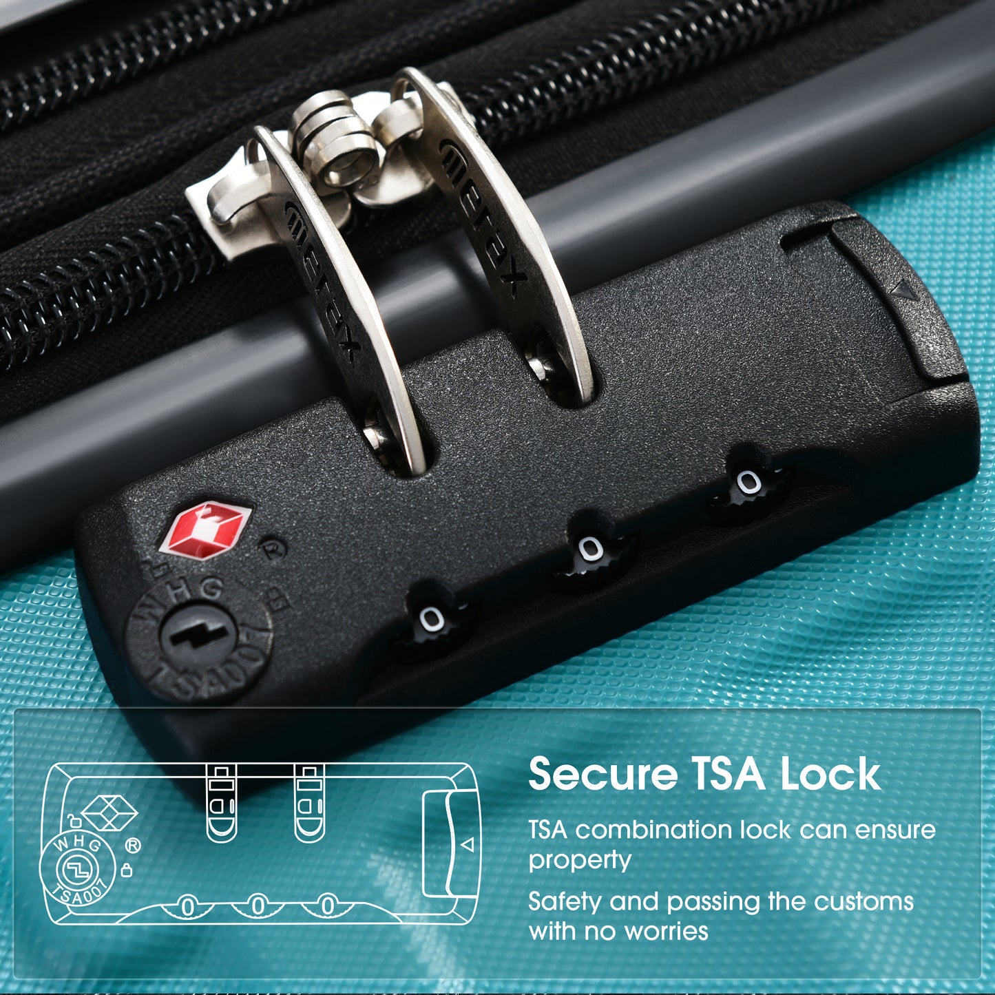 Luggage Expandable 3 Piece Sets ABS Spinner Suitcase Built-In TSA lock 20 inch 24 inch 28 inch