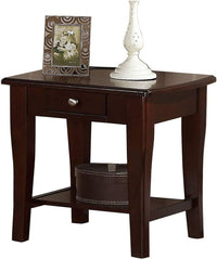 Modern Wooden Brown 1pc End Table Living Room Sofa Side Table