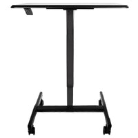 Mobile Laptop Computer Desk, Height-Adjustable from 28.5" to 42.9", Pneumatic Adjustment Height, Rolling Desk, Mobile Table for Home and Office, Black