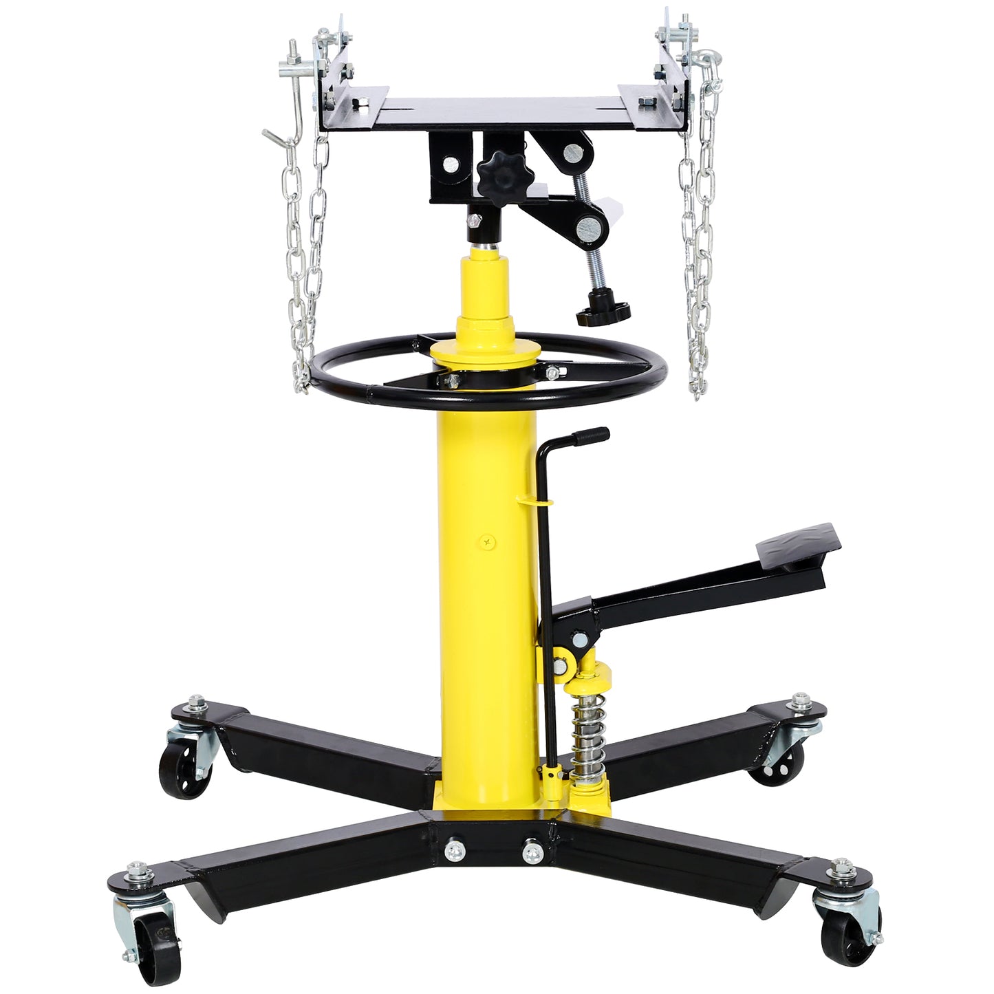 1660lbs Transmission Jacks Quick Lift Dual Spring , Hydraulic Transmission Jack 2 Stage Hydraulic w/ 360° for car lift 0.75 Ton