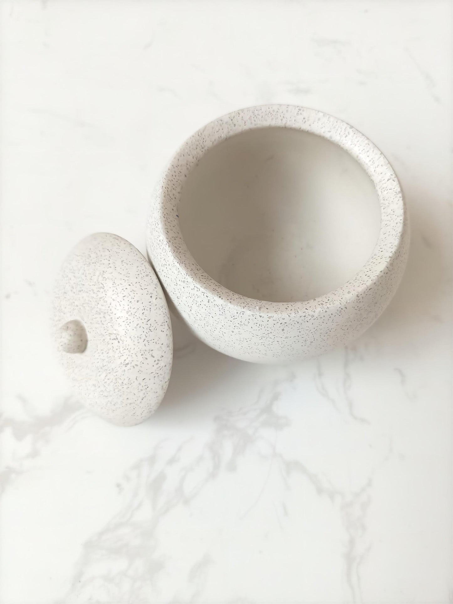 Concrete terrazzo Bath Accessory Set,White Sandstone Color