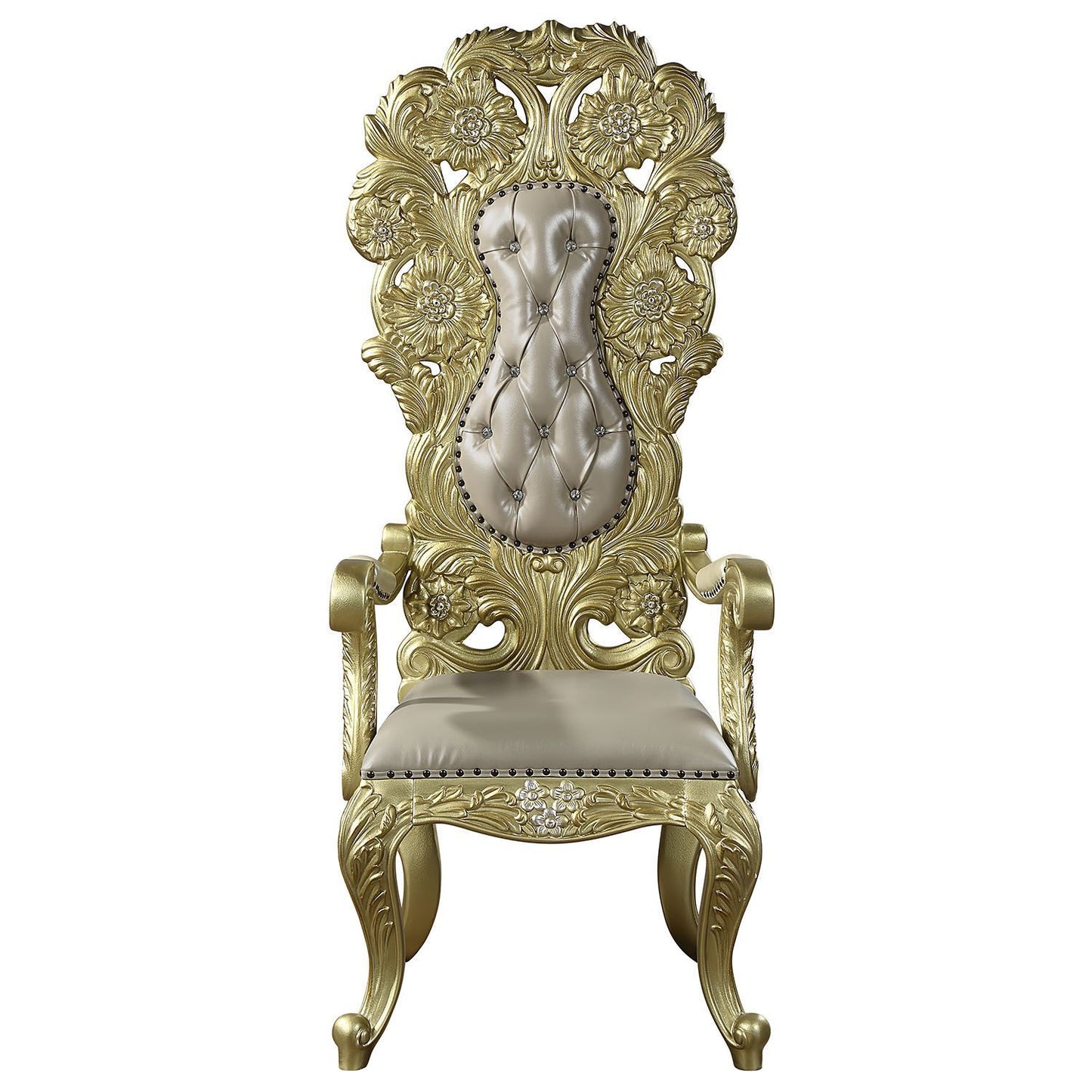 ACME Cabriole ARM CHAIR (SET-2) Gold Finish DN01484