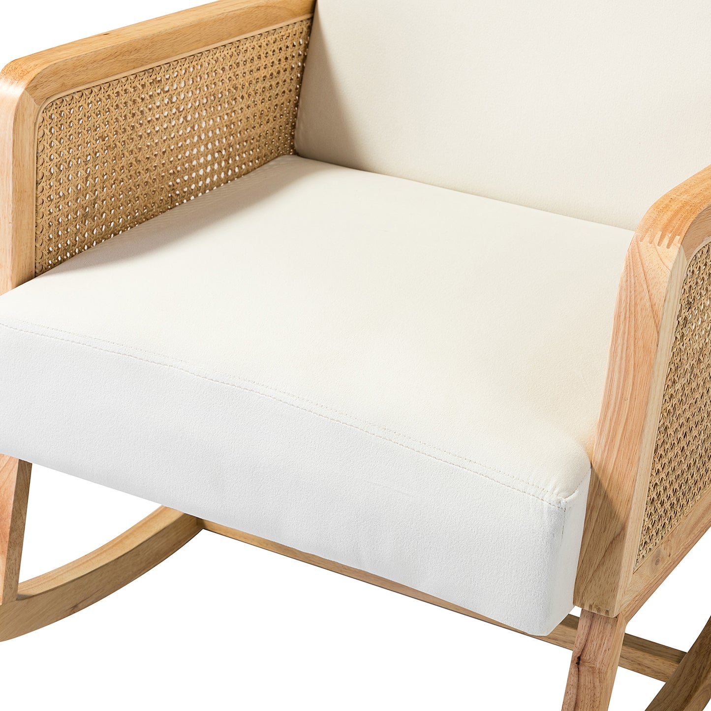 Trachin Rocking Chair with Rattan Arms