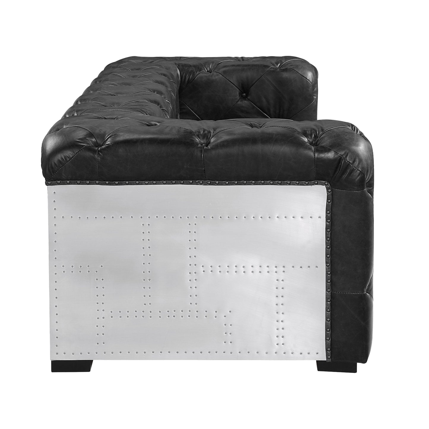 ACME Brancaster Loveseat , Black Top Grain Leather LV02285