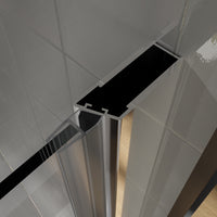 34 to 35-3/8 in. W x 72 in. H Bi-Fold Semi-Frameless Shower Doors in Chrome with Clear Glass