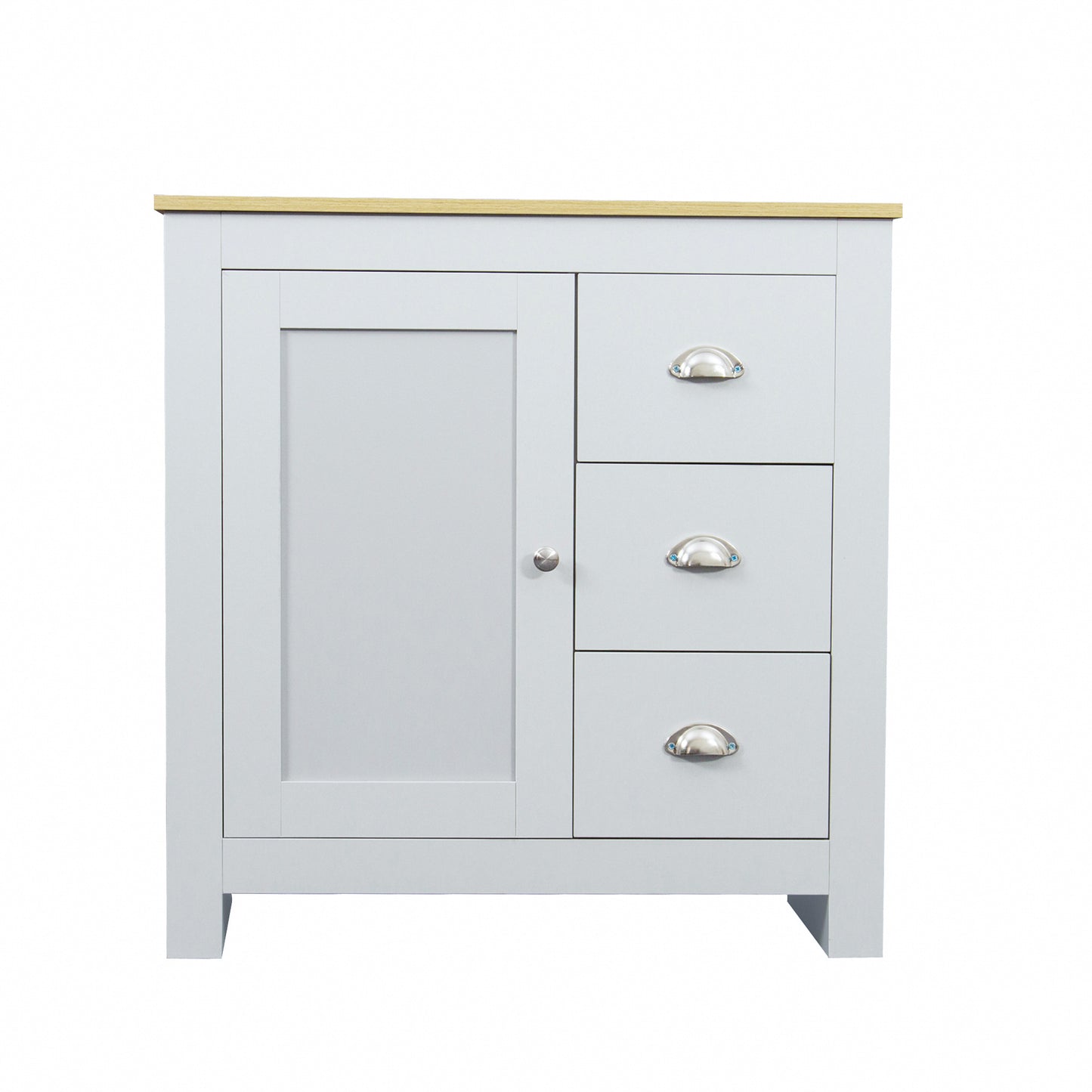 Kitchen Sideboard Cupboard ,  Light gray High Gloss Dining Room Buffet Storage Cabinet Hallway Living Room TV Stand Unit Display Cabinet with Drawer and 2 Doors