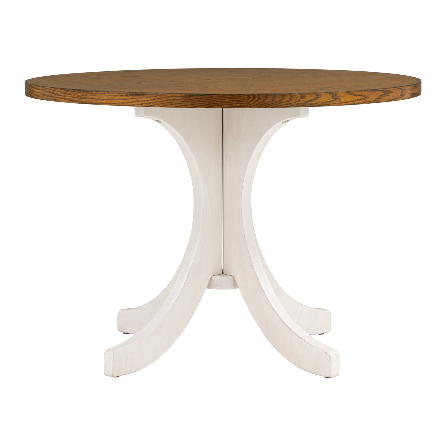 TOPMAX Mid-Century Solid Wood  Round Dining Table for Small Places, Walnut Table