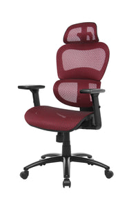 Ergonomic mesh chair with 3D arms in RED color