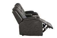 Benz LED & Power Recliner 3 PC Made With Faux Leather in Gray