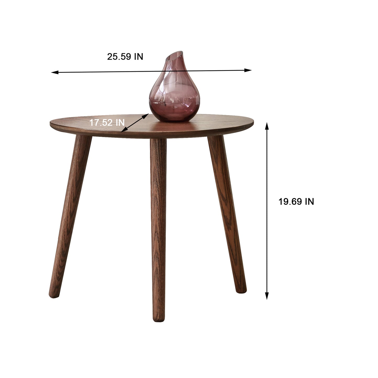 (SINGLE) Center Table Low Table 100% Solid Oak Wood Top Plate Desk Pebble Shaped Natural Wooden Coffee Table Width 50 x Depth 44.5 x Height 65 cm Desk Work from Home Easy to Assemble