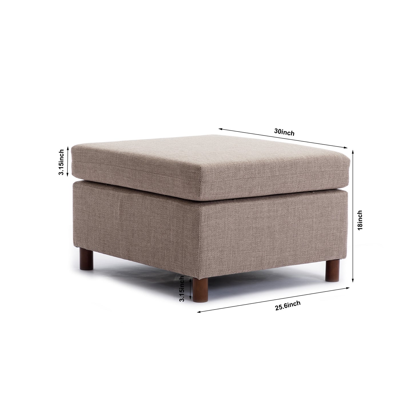 4 Seat Module Sectional Sofa Couch With 1 Ottoman for living room,Seat Cushion and Back Cushion Non-Removable and Non-Washable,Brown