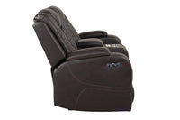 Benz LED & Power Recliner 3 PC Made With Faux Leather in Brown