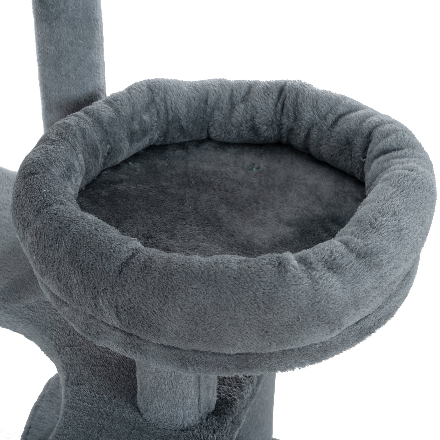 Cat Tree, 105-Inch Cat Tower for Indoor Cats, Plush Multi-Level Cat Condo with 3 Perches, 2 Caves, Cozy Basket and Scratching Board, GRAY COLOR