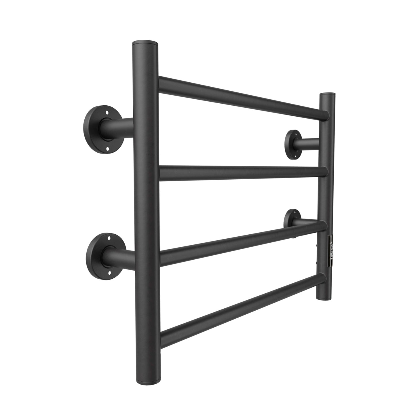 Electric Heated Towel Warmer 4 Bars for Bathroom, Stainless Steel Wall Mounted Heated Towel Drying Rack Black