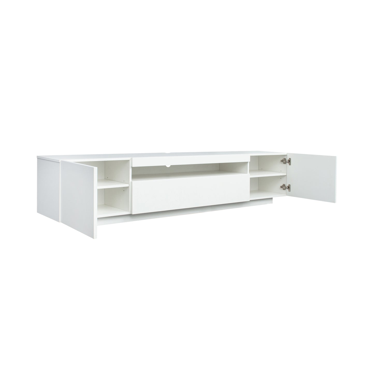 TV Cabinet Wholesale, White TV Stand with Lights, Modern LED TV Cabinet with Storage Drawers, Living Room Entertainment Center Media Console Table